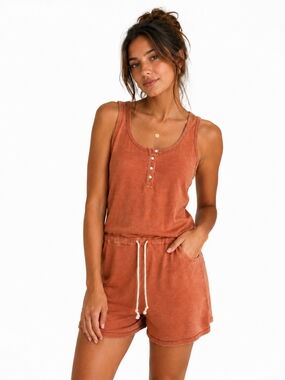 Aerie Tank Romper | XS | Rust
